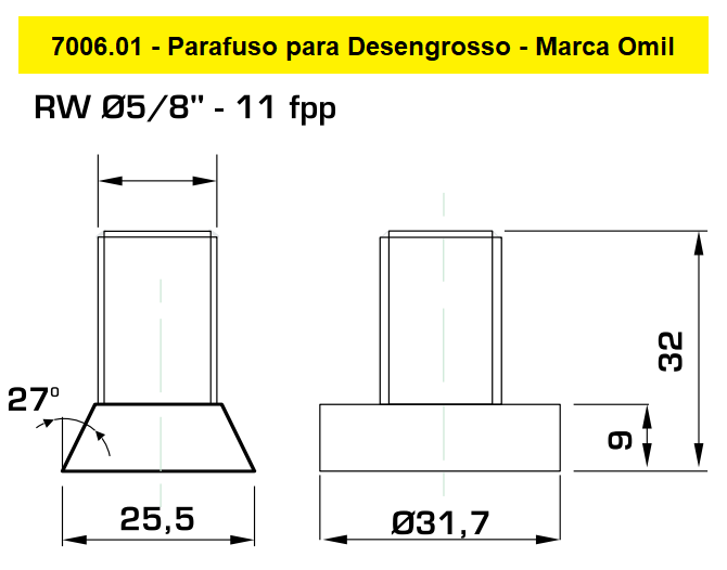 Parafuso para Desengrosso - Omil - Cód. 7006.01
